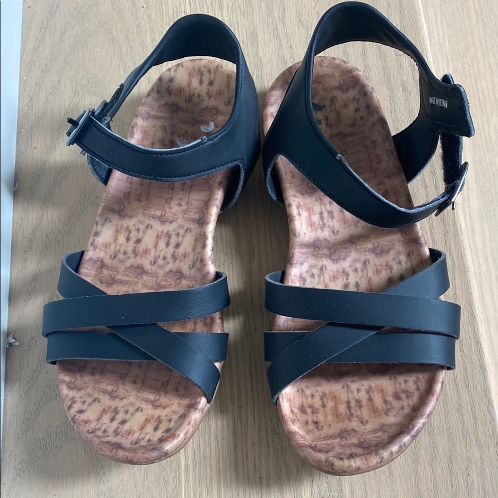 Fila Black Sandals with Adjustable Ankle Strap and Textured Footbed